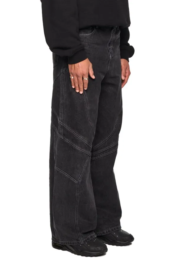 OLAKALA Alien Intel Black Denim Pants Discount