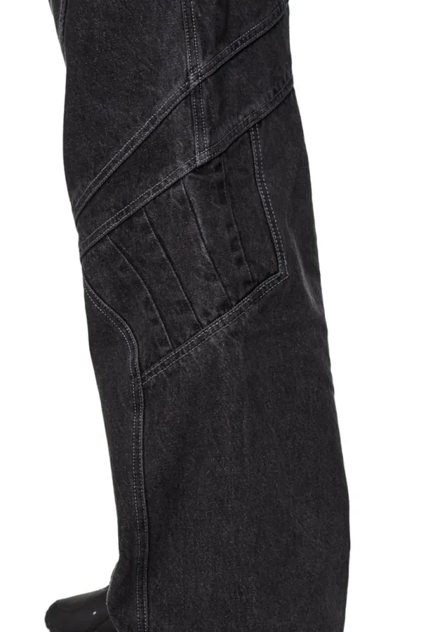 OLAKALA Alien Intel Black Denim Pants Discount