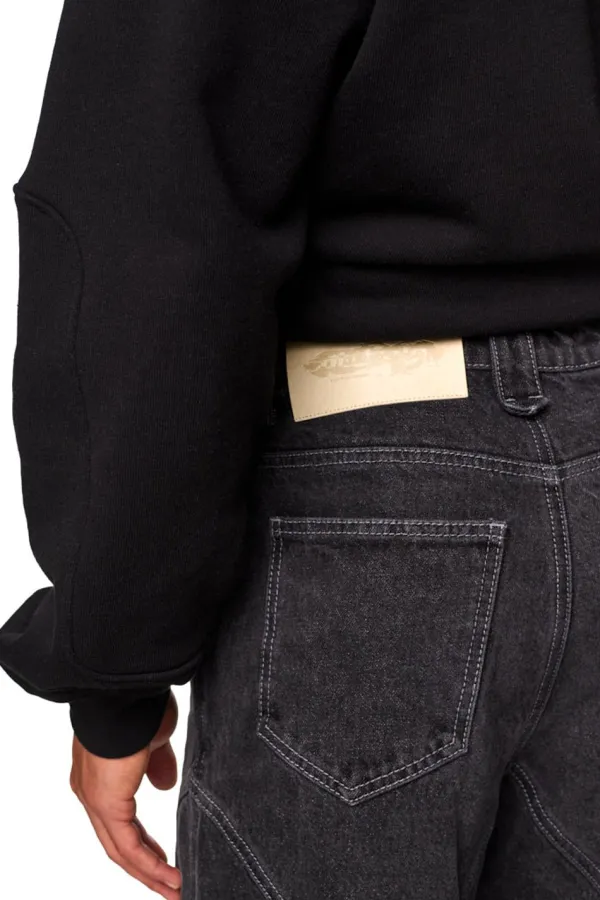 OLAKALA Alien Intel Black Denim Pants Discount