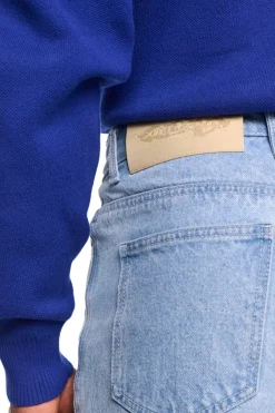 OLAKALA Alien Intel Blue Denim Pants Clearance