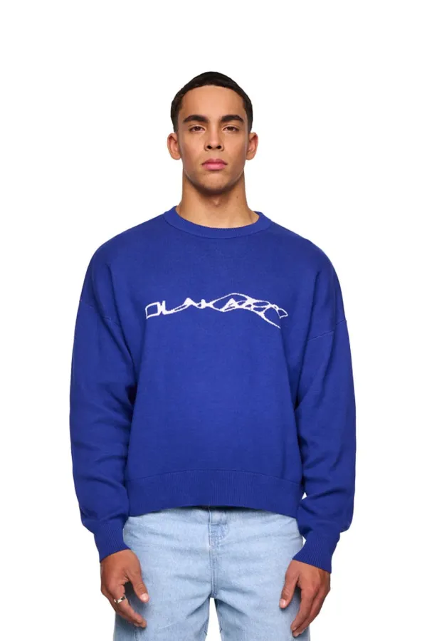 OLAKALA Alien Intel Knit Sweater Blue Discount
