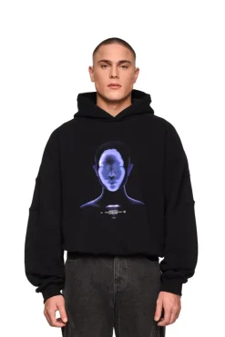 OLAKALA Alien Intel Mask Hoodie Blue Clearance