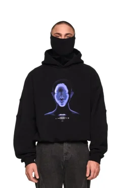 OLAKALA Alien Intel Mask Hoodie Blue Clearance
