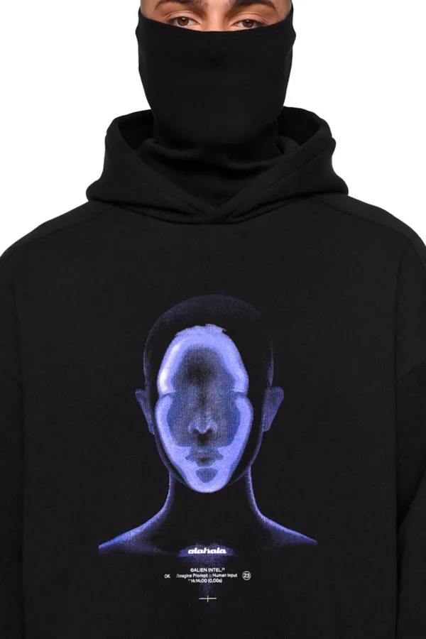 OLAKALA Alien Intel Mask Hoodie Blue Clearance
