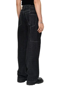 OLAKALA Cc Black Monogram Denim Pants New