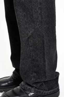 OLAKALA Cc Black Monogram Denim Pants New