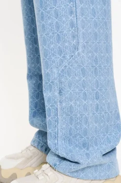 OLAKALA Cc Blue Monogram Denim Pants Flash Sale