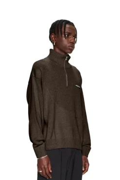 OLAKALA Cc Knit Halfzip Brown Flash Sale