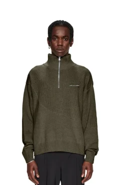 OLAKALA Cc Knit Halfzip Khaki Best Sale
