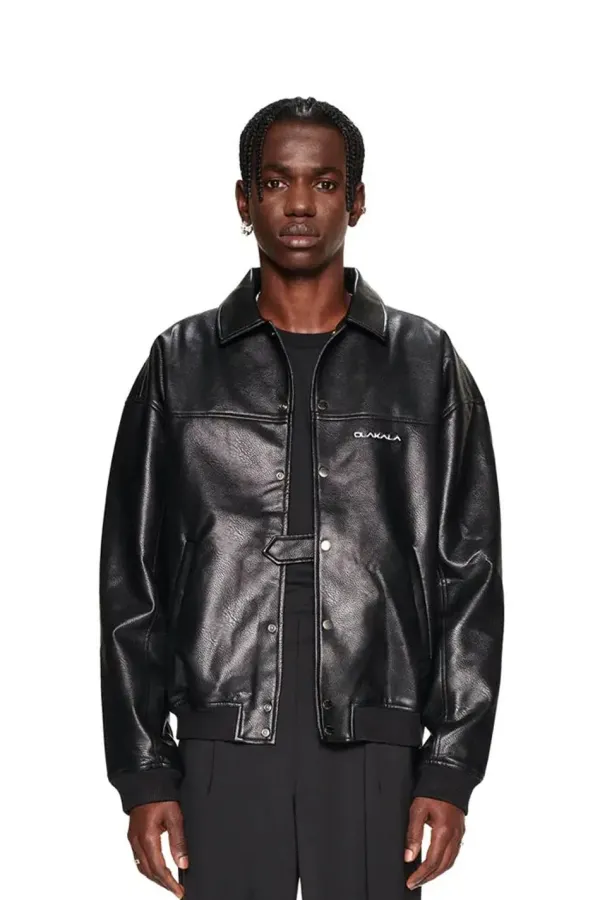 OLAKALA Cc Leather Jacket Black Cheap