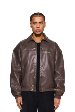 OLAKALA Cc Leather Jacket Brown Clearance