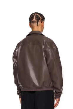 OLAKALA Cc Leather Jacket Brown Clearance