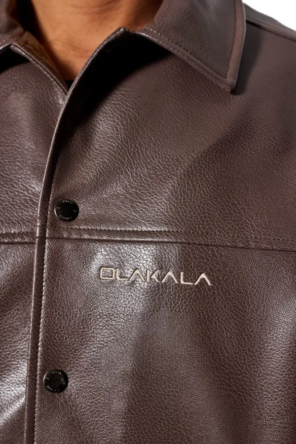 OLAKALA Cc Leather Jacket Brown Clearance