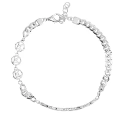 OLAKALA Cc Logo Bracelet Silver Coated Fashion