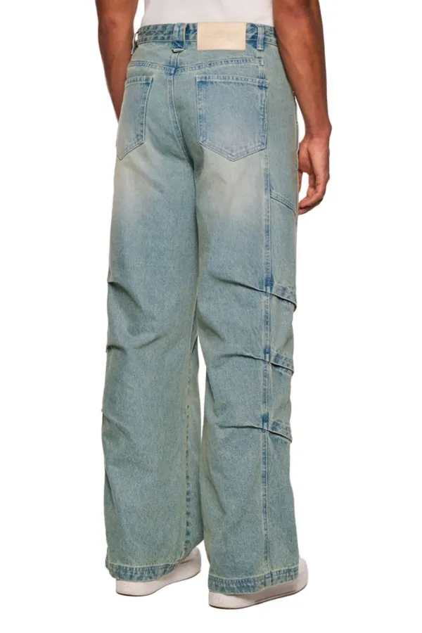 OLAKALA Gills Washed Denim Pants Blue Outlet