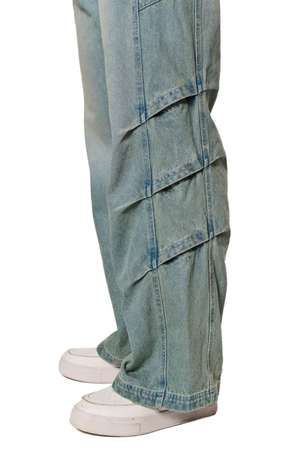 OLAKALA Gills Washed Denim Pants Blue Outlet