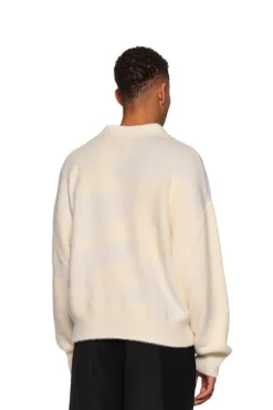 OLAKALA Glitched Fuzzy Polo Cream Online