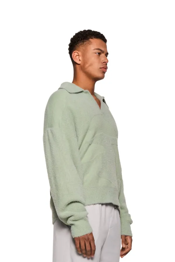 OLAKALA Glitched Fuzzy Polo Mint Store