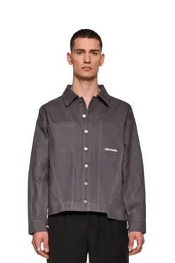 OLAKALA Heavy Anatomy Cotton Overshirt Gray Shop