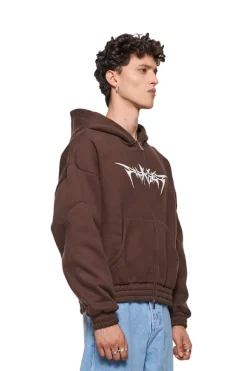 OLAKALA Isolation Zip Hoodie Brown Discount