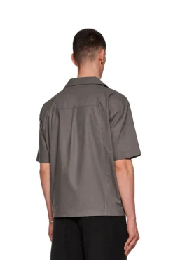 OLAKALA Layered Short Sleeve Shirt Gray Outlet