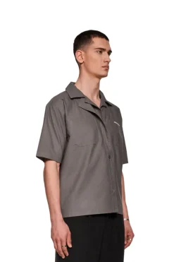 OLAKALA Layered Short Sleeve Shirt Gray Outlet