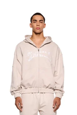 OLAKALA Sports Zip Hoodie Beige Discount