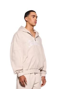 OLAKALA Sports Zip Hoodie Beige Discount