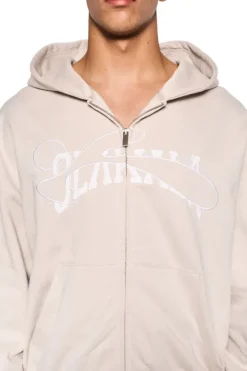 OLAKALA Sports Zip Hoodie Beige Discount