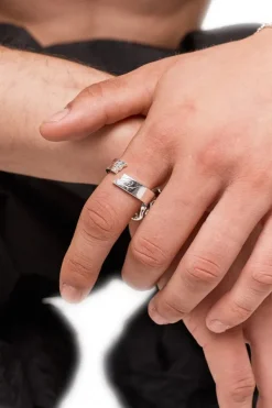 OLAKALA Synergy Destroyed Ring Silver Coated Clearance